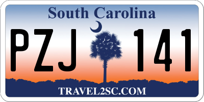 SC license plate PZJ141