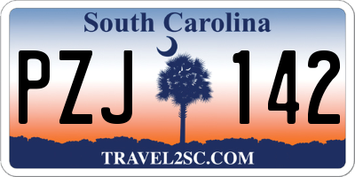 SC license plate PZJ142