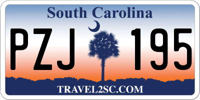 SC license plate PZJ195