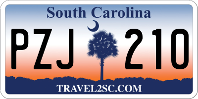 SC license plate PZJ210