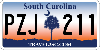 SC license plate PZJ211