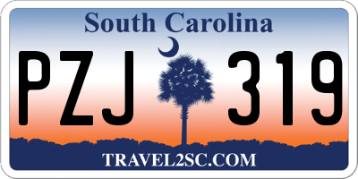 SC license plate PZJ319