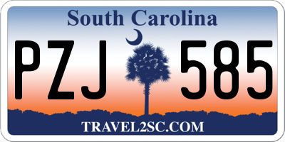 SC license plate PZJ585