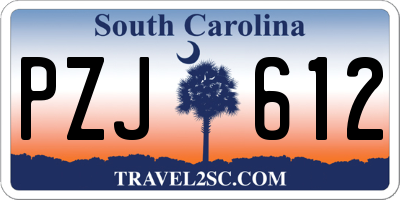 SC license plate PZJ612
