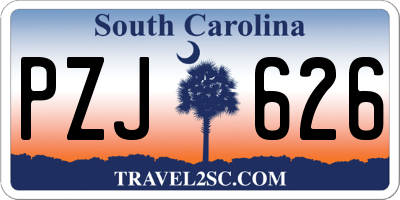 SC license plate PZJ626