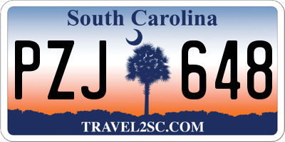 SC license plate PZJ648