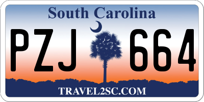 SC license plate PZJ664