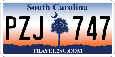 SC license plate PZJ747