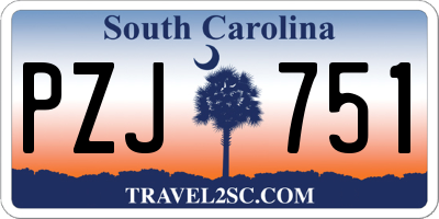 SC license plate PZJ751
