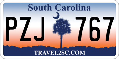 SC license plate PZJ767