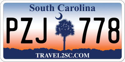 SC license plate PZJ778