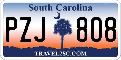 SC license plate PZJ808