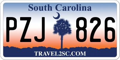SC license plate PZJ826