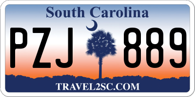 SC license plate PZJ889