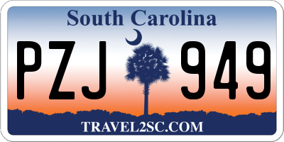 SC license plate PZJ949