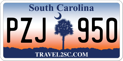 SC license plate PZJ950