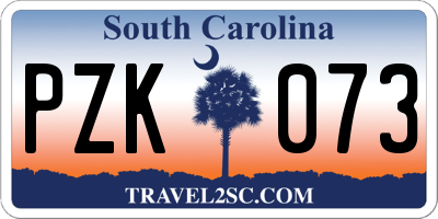 SC license plate PZK073