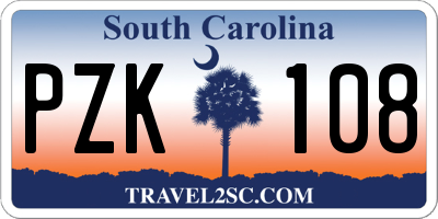 SC license plate PZK108