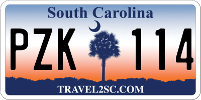 SC license plate PZK114