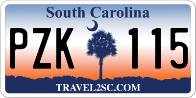SC license plate PZK115