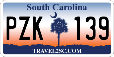 SC license plate PZK139