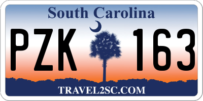 SC license plate PZK163
