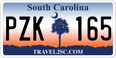 SC license plate PZK165