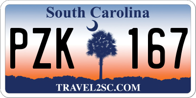 SC license plate PZK167