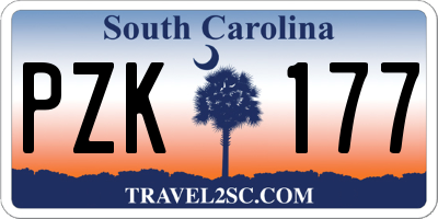 SC license plate PZK177