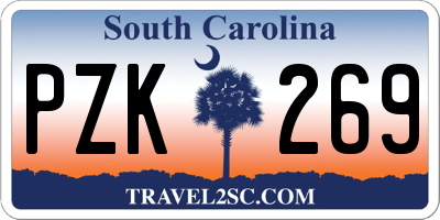 SC license plate PZK269