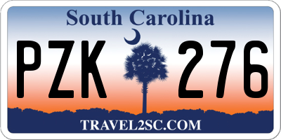 SC license plate PZK276