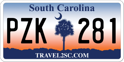 SC license plate PZK281