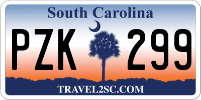 SC license plate PZK299