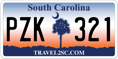 SC license plate PZK321