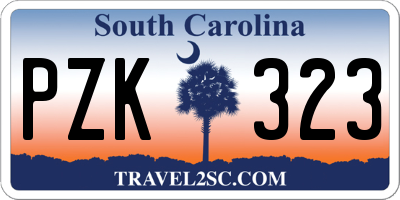 SC license plate PZK323