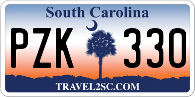 SC license plate PZK330