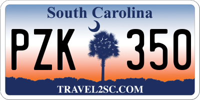 SC license plate PZK350