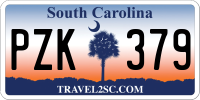 SC license plate PZK379