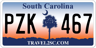 SC license plate PZK467
