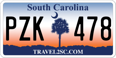 SC license plate PZK478