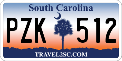 SC license plate PZK512