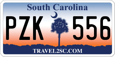 SC license plate PZK556