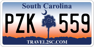 SC license plate PZK559