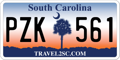 SC license plate PZK561