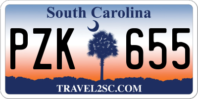 SC license plate PZK655