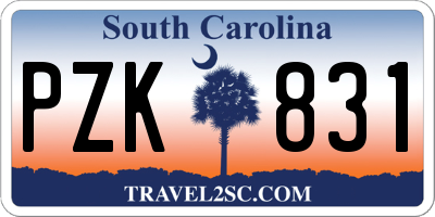 SC license plate PZK831