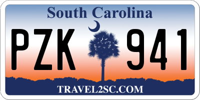 SC license plate PZK941