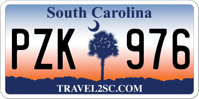 SC license plate PZK976