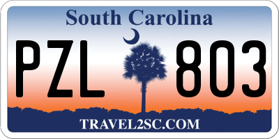SC license plate PZL803
