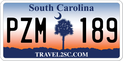 SC license plate PZM189